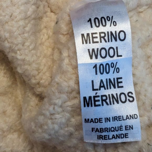 100% Merino Wool Inis Crafts Zip-Up Hoodie Cardigan - Made in Ireland - Size S - Picture 8 of 9